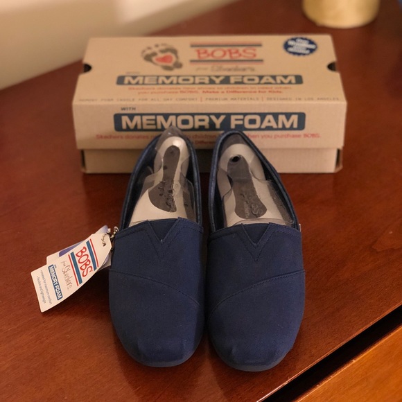 [NWT] BOBS Memory Foam Navy Blue Size 6 shoes - Picture 1 of 3